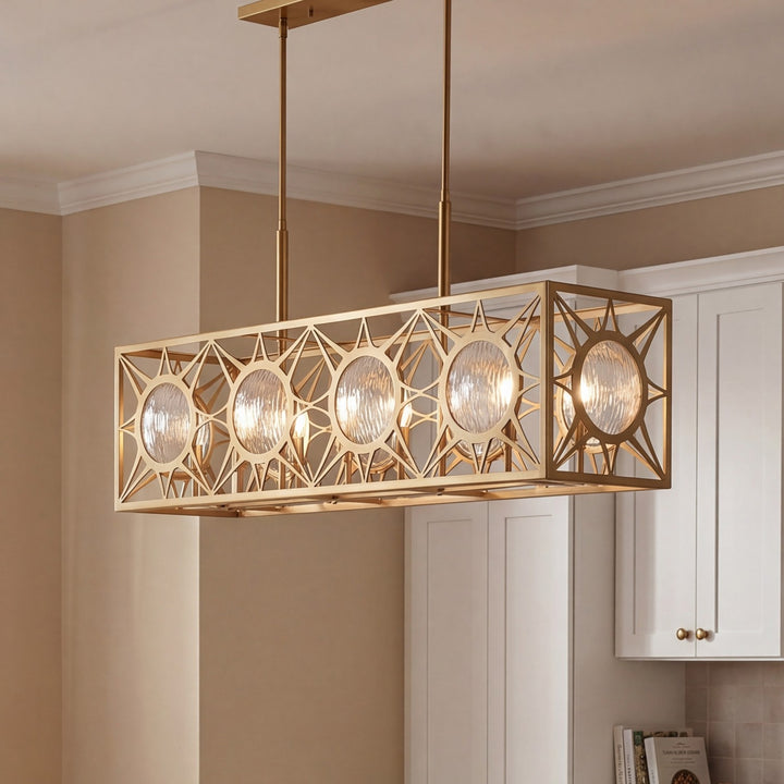 Savoy House - 1-5066-8-322 - Eight Light Linear Chandelier - Balfour - Warm Brass