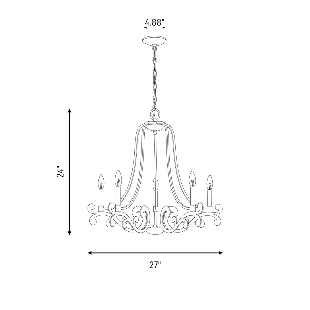 Savoy House - 1-6096-5-127 - Five Light Chandelier - Lombard - Noble Brass