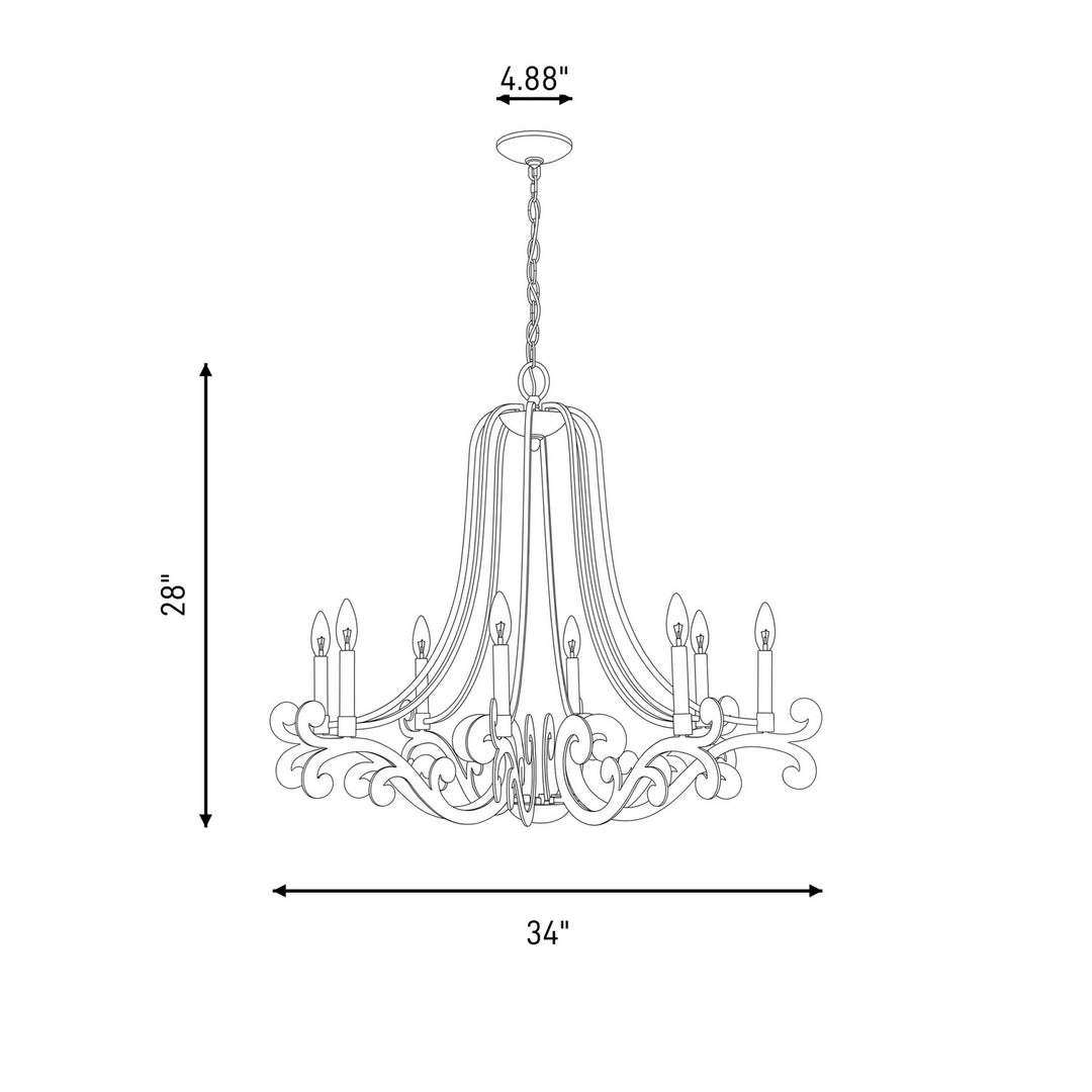 Savoy House - 1-6097-8-127 - Eight Light Chandelier - Lombard - Noble Brass