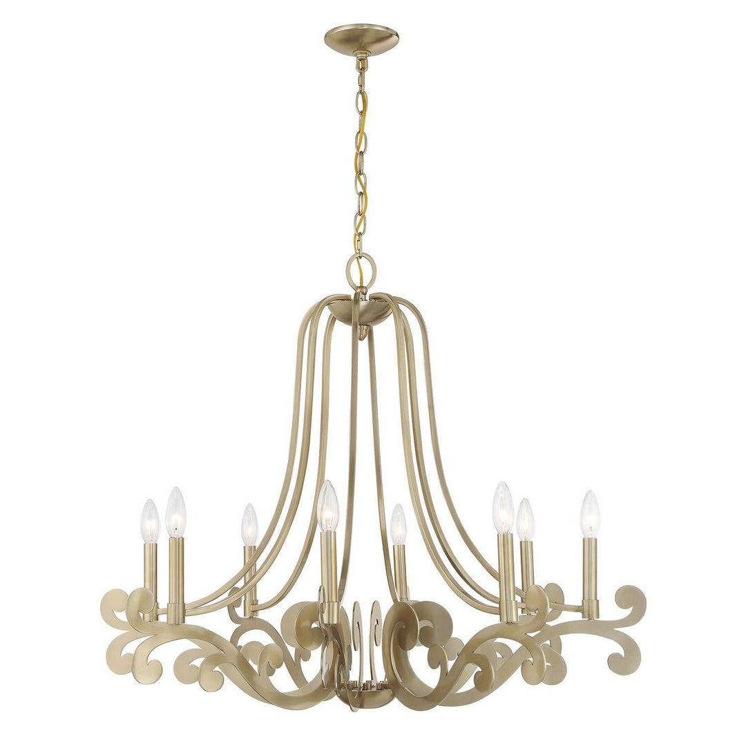 Lombard Eight Light Chandelier in Noble Brass Savoy House
