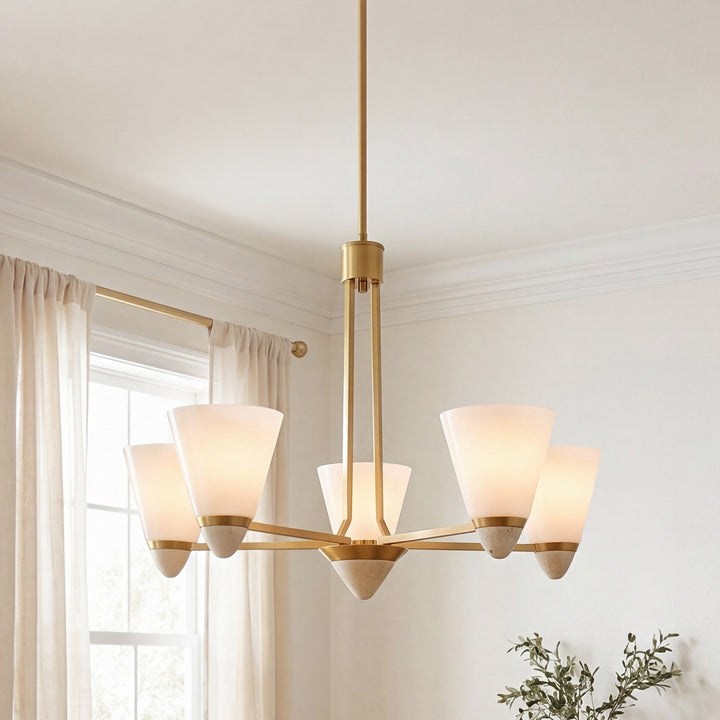 Savoy House - 1-7265-5-322 - Five Light Chandelier - Kohlman - Warm Brass