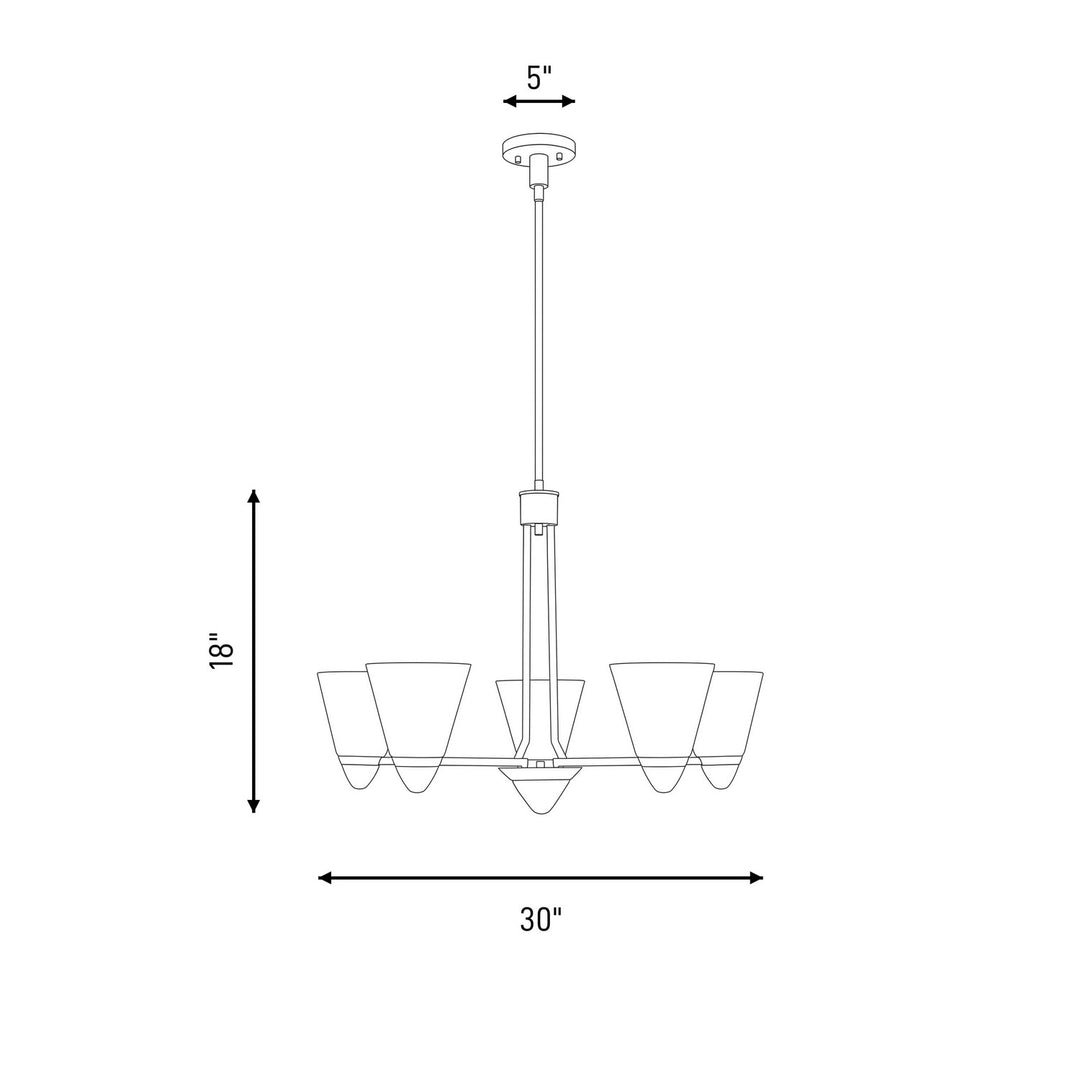 Savoy House - 1-7265-5-322 - Five Light Chandelier - Kohlman - Warm Brass