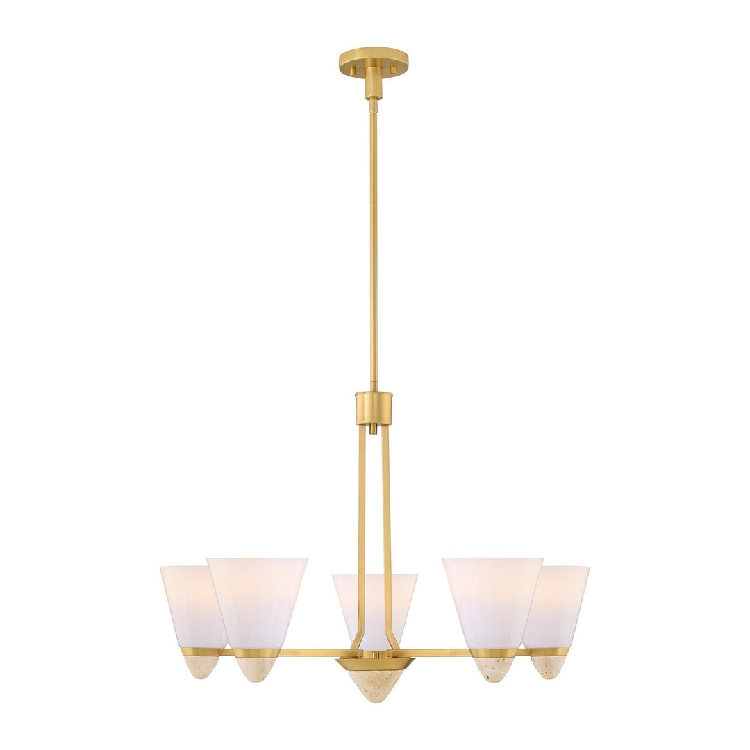 Kohlman Five Light Chandelier in Warm Brass Savoy House