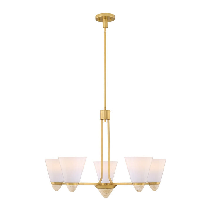 Kohlman Five Light Chandelier in Warm Brass Savoy House