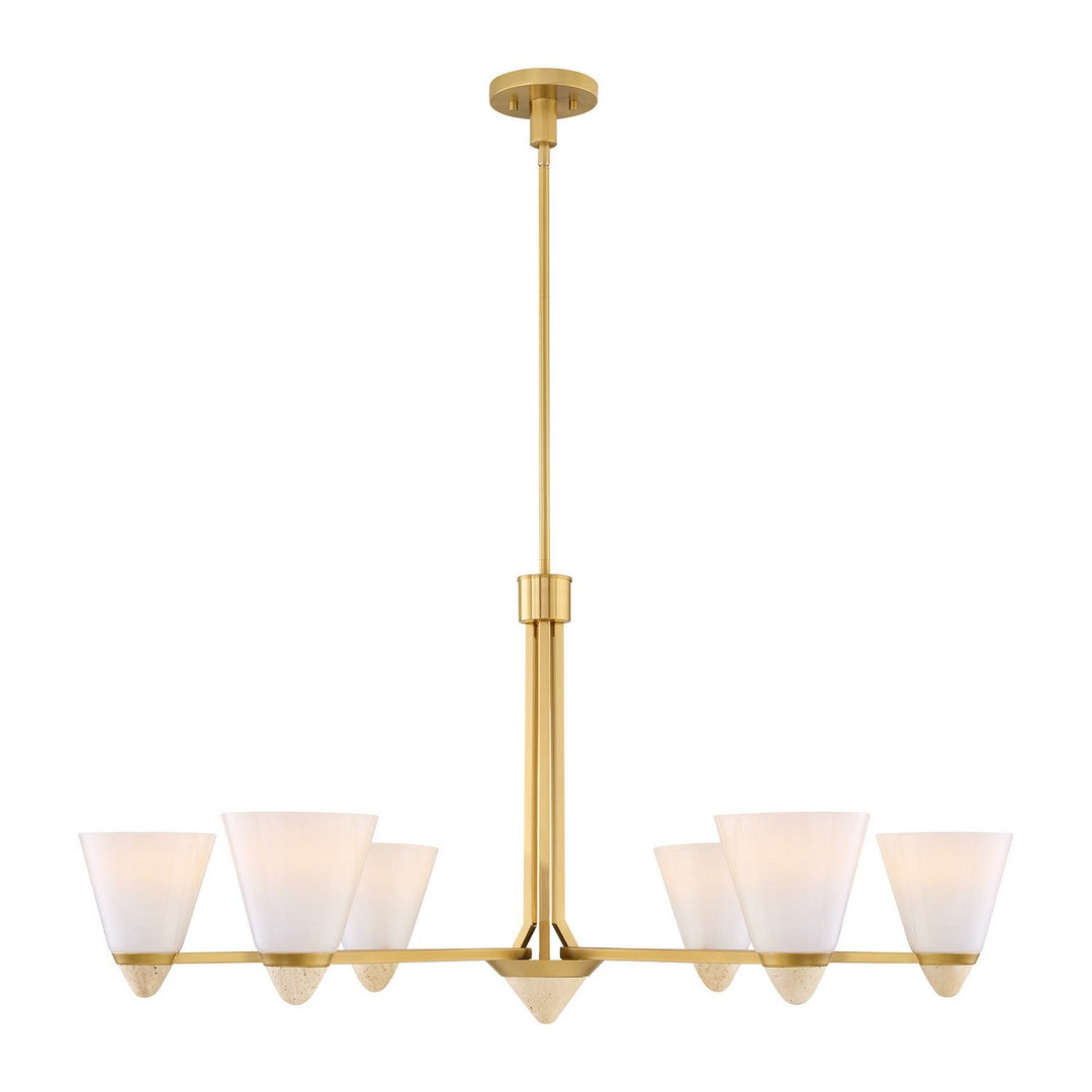 Kohlman Six Light Chandelier in Warm Brass Savoy House