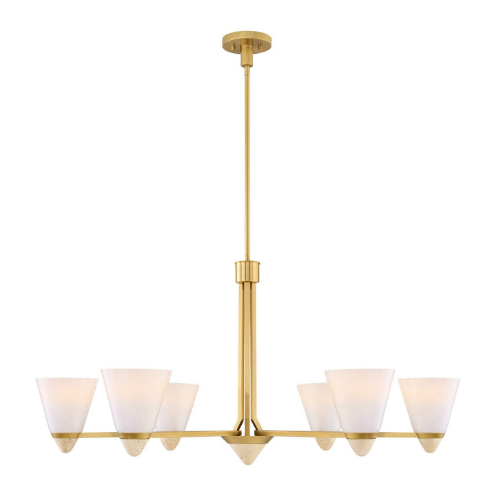 Kohlman Six Light Chandelier in Warm Brass Savoy House