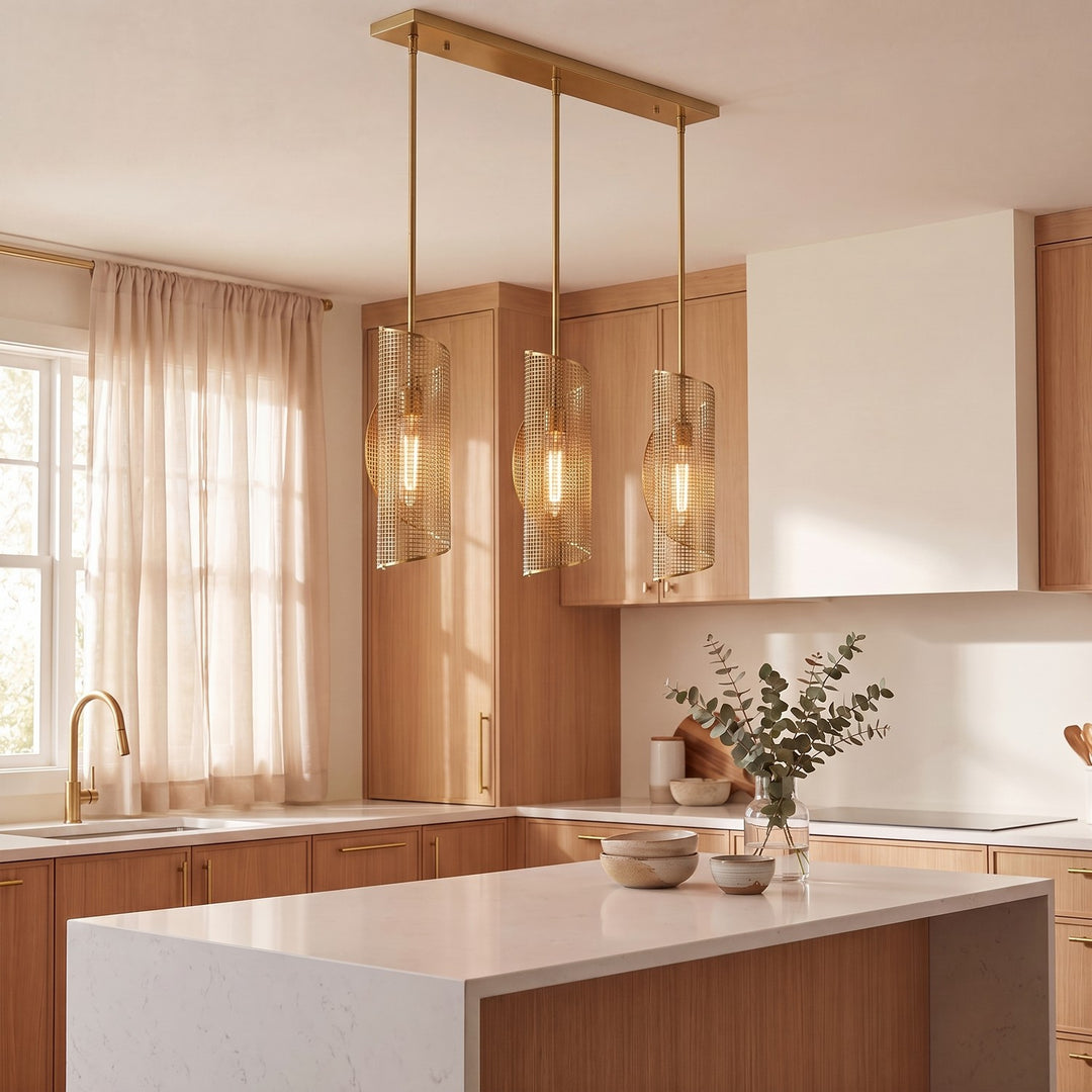 Savoy House - 1-8031-3-322 - Three Light Linear Chandelier - Hillbourne - Warm Brass