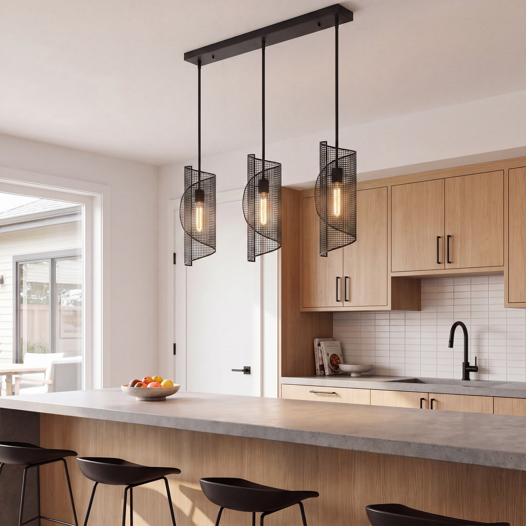 Savoy House - 1-8031-3-89 - Three Light Linear Chandelier - Hillbourne - Matte Black