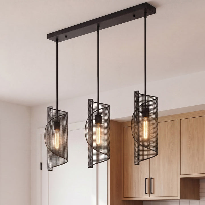 Savoy House - 1-8031-3-89 - Three Light Linear Chandelier - Hillbourne - Matte Black