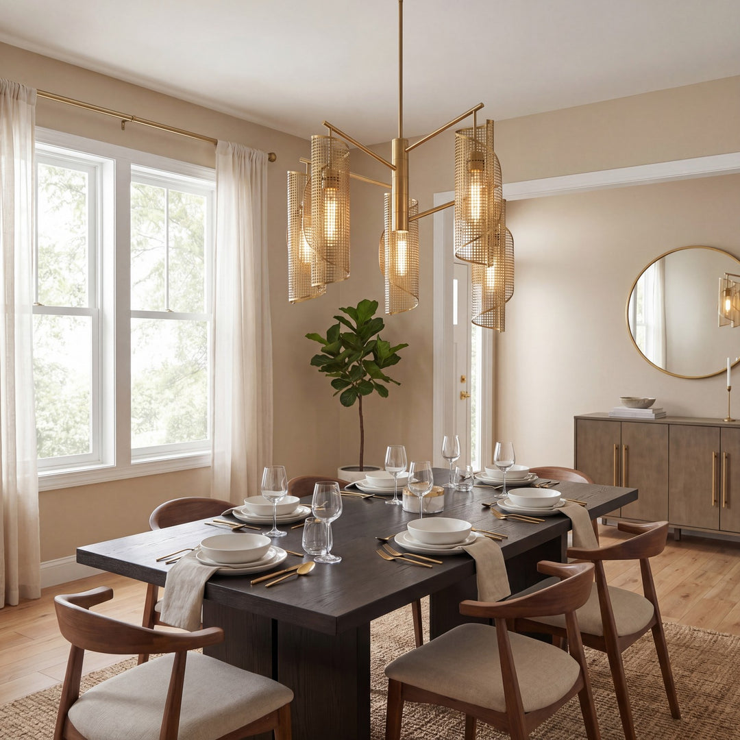 Savoy House - 1-8032-5-322 - Five Light Chandelier - Hillbourne - Warm Brass