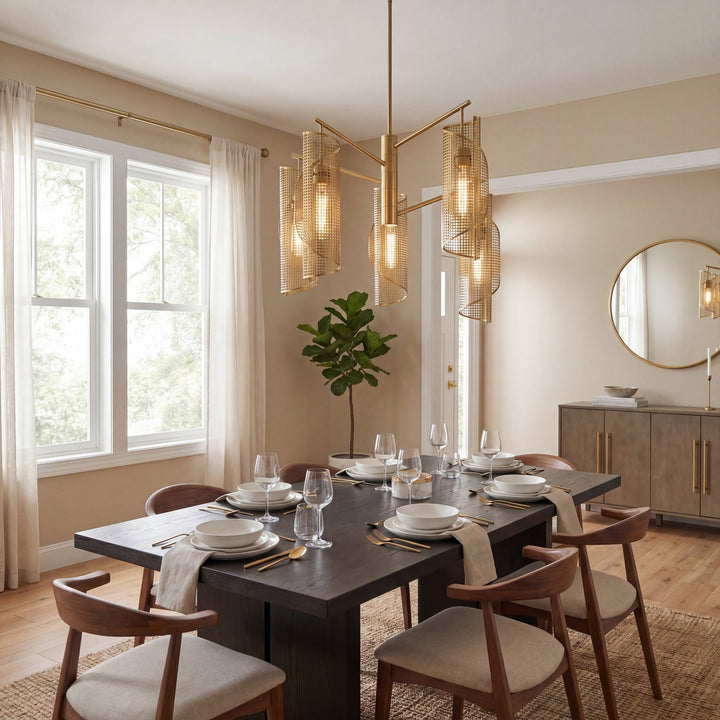 Savoy House - 1-8032-5-322 - Five Light Chandelier - Hillbourne - Warm Brass