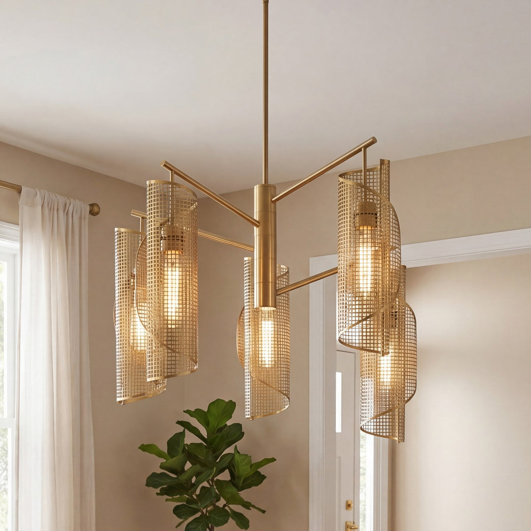 Savoy House - 1-8032-5-322 - Five Light Chandelier - Hillbourne - Warm Brass
