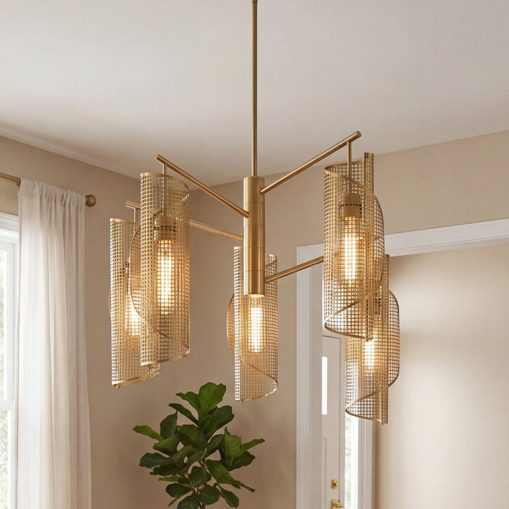 Savoy House - 1-8032-5-322 - Five Light Chandelier - Hillbourne - Warm Brass