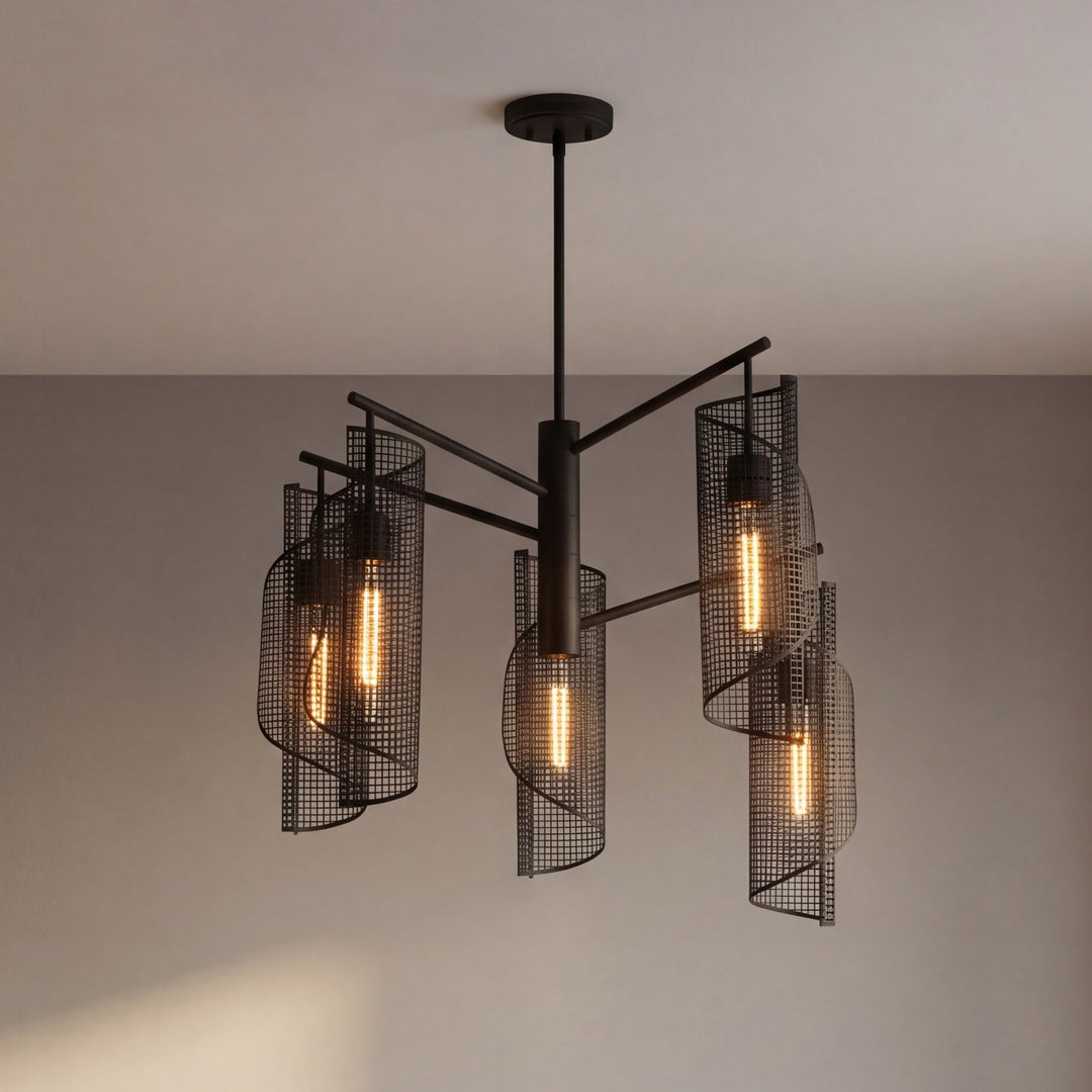 Savoy House - 1-8032-5-89 - Five Light Chandelier - Hillbourne - Matte Black