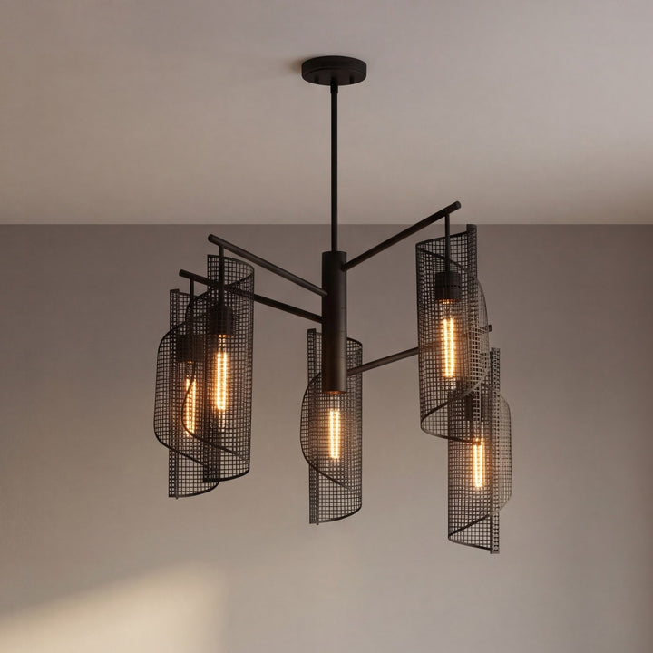 Savoy House - 1-8032-5-89 - Five Light Chandelier - Hillbourne - Matte Black