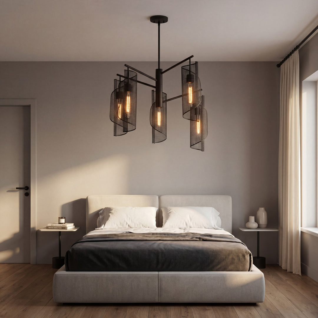 Savoy House - 1-8032-5-89 - Five Light Chandelier - Hillbourne - Matte Black