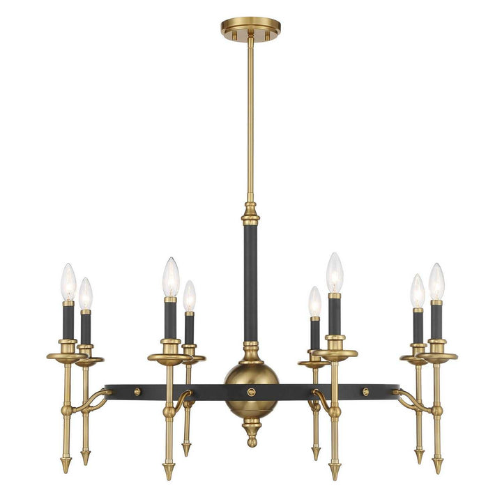 Savoy House - 1-9512-8-143 - Eight Light Chandelier - Consulate - Matte Black/Warm Brass