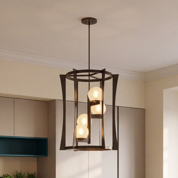 Savoy House - 3-1018-4-15 - Four Light Pendant - Darien - Mediterranean Bronze