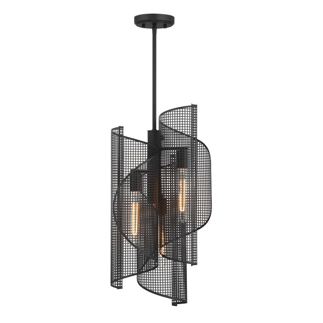 Hillbourne Three Light Pendant in Matte Black Savoy House