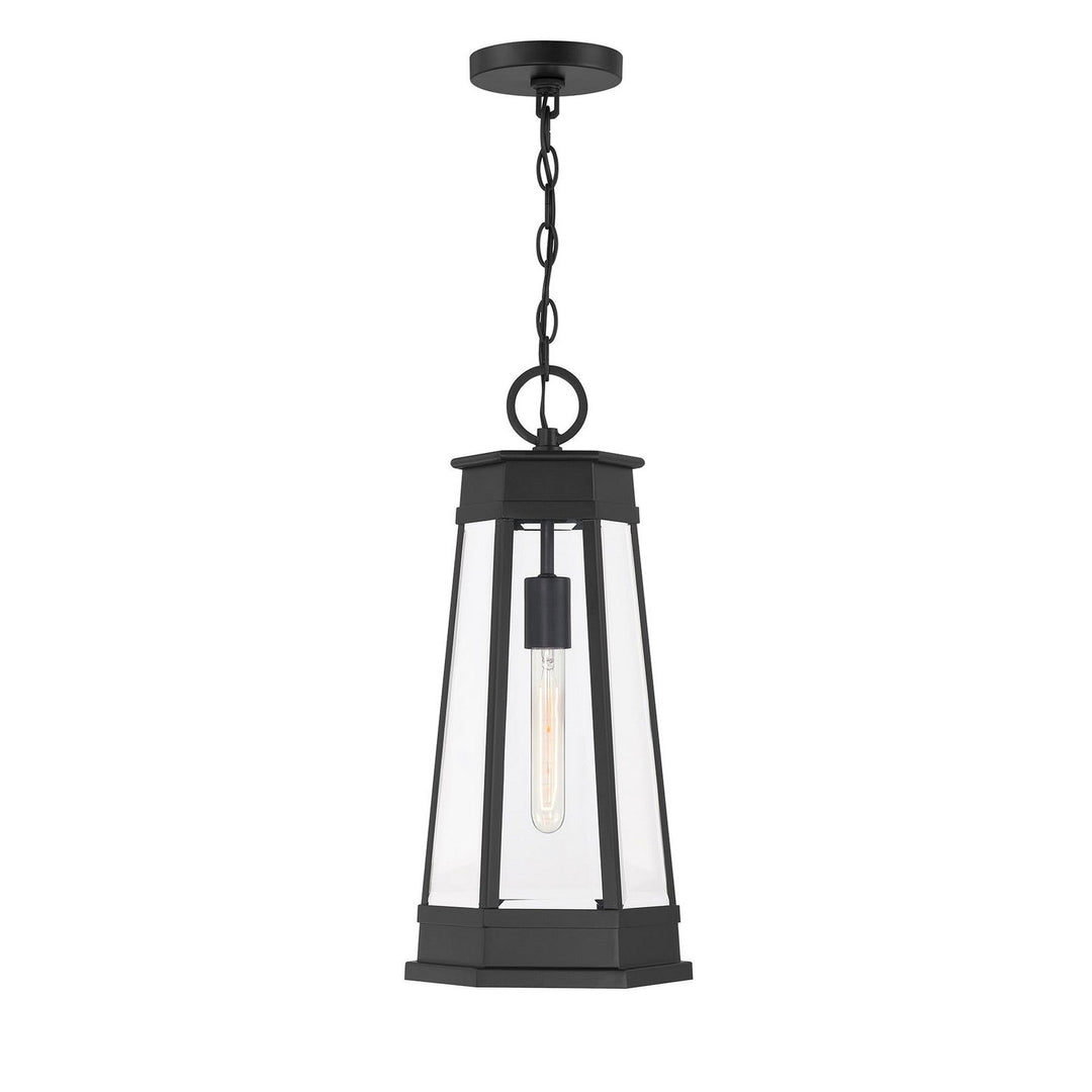 Payne One Light Outdoor Hanging Lantern in Matte Black Savoy House