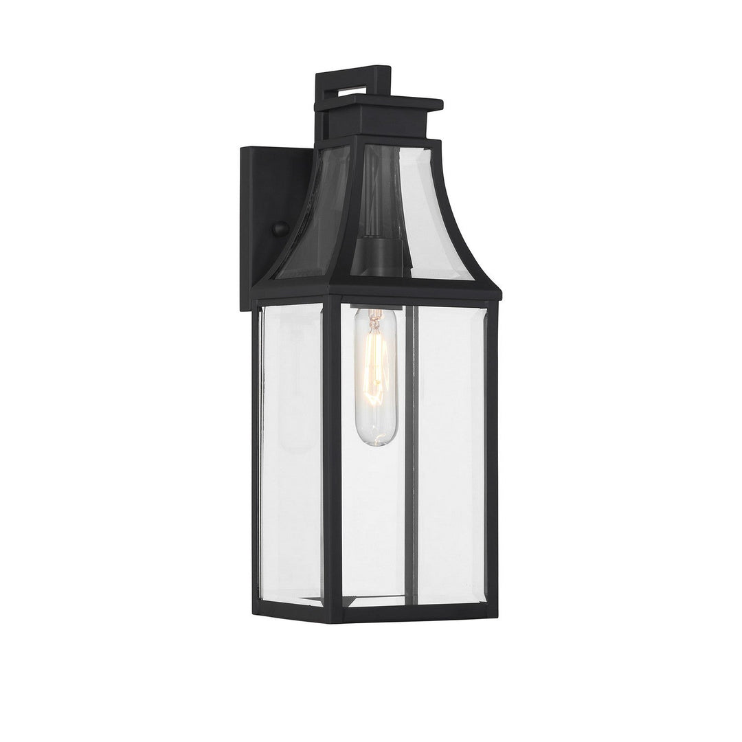 Emery One Light Outdoor Wall Lantern in Matte Black Savoy House