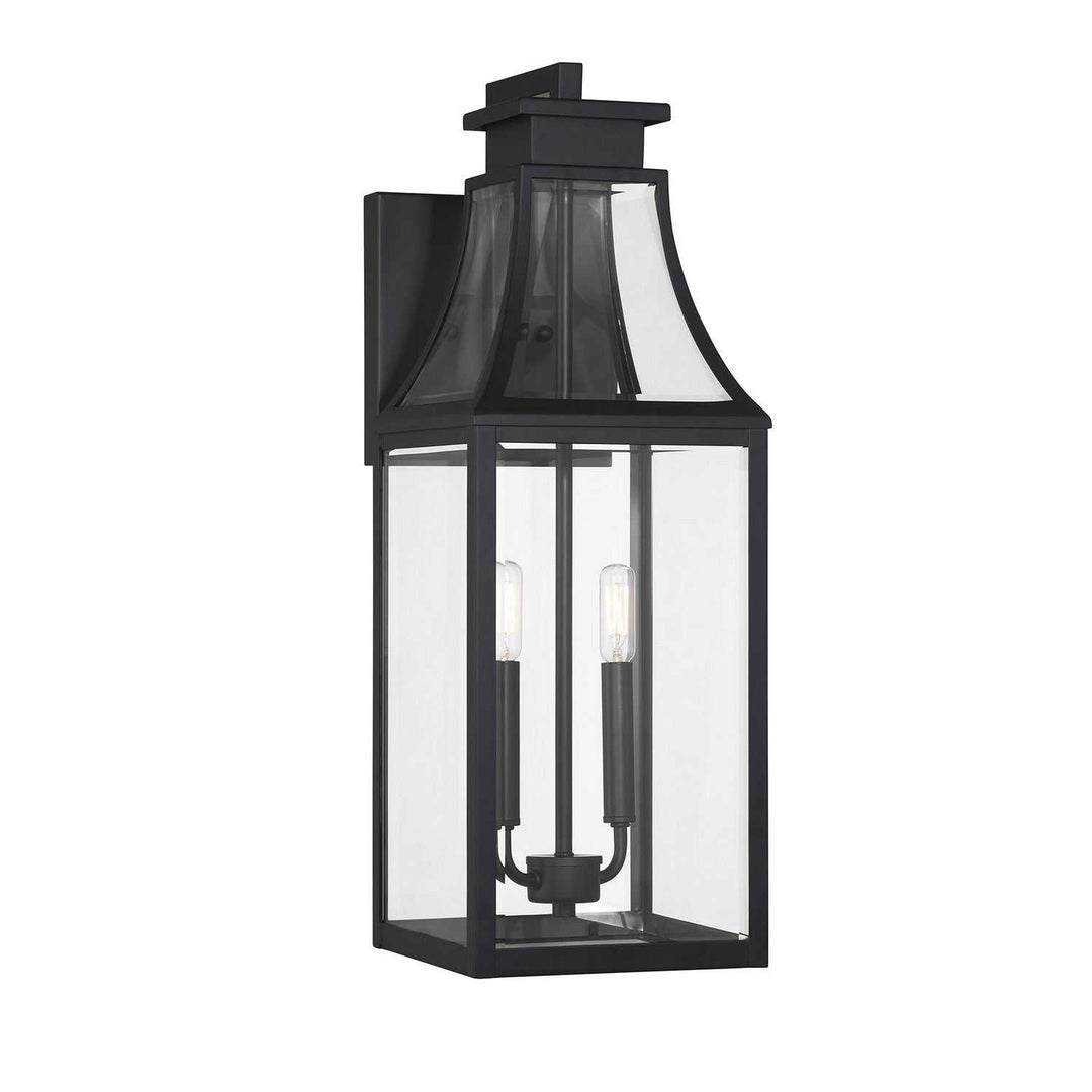 Emery Two Light Outdoor Wall Lantern in Matte Black Savoy House