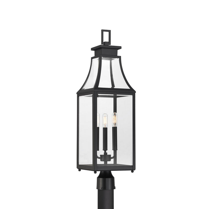 Emery Three Light Outdoor Post Lantern in Matte Black Savoy House