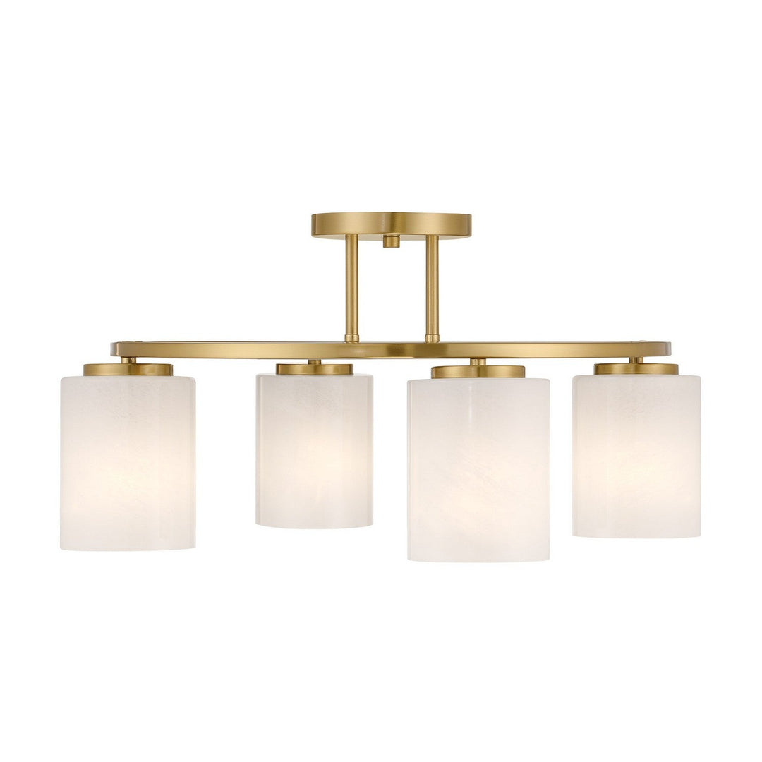 Herron Four Light Semi-Flush Mount in Warm Brass Savoy House