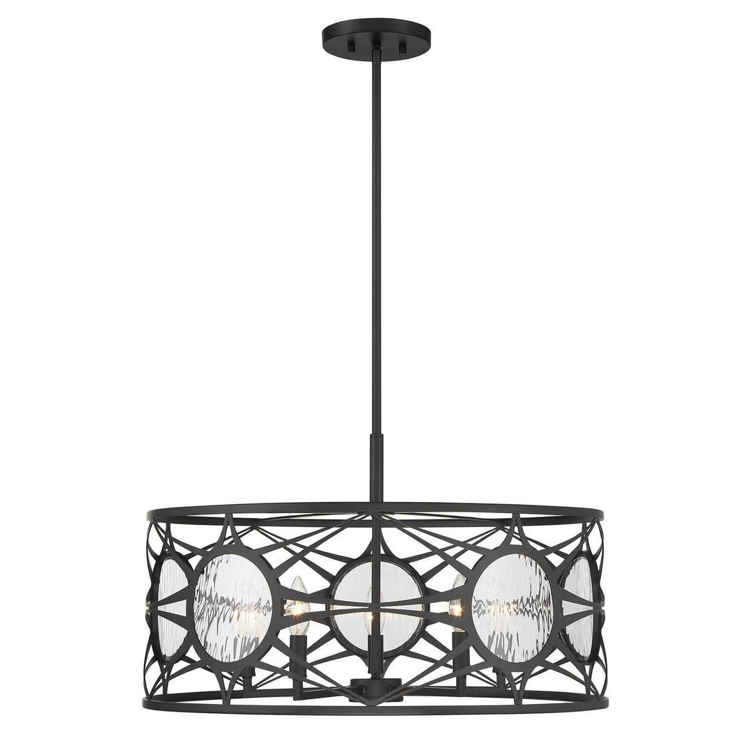 Balfour Five Light Convertible Semi-Flush /Pendant in Matte Black Savoy House