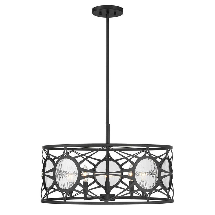 Balfour Five Light Convertible Semi-Flush /Pendant in Matte Black Savoy House