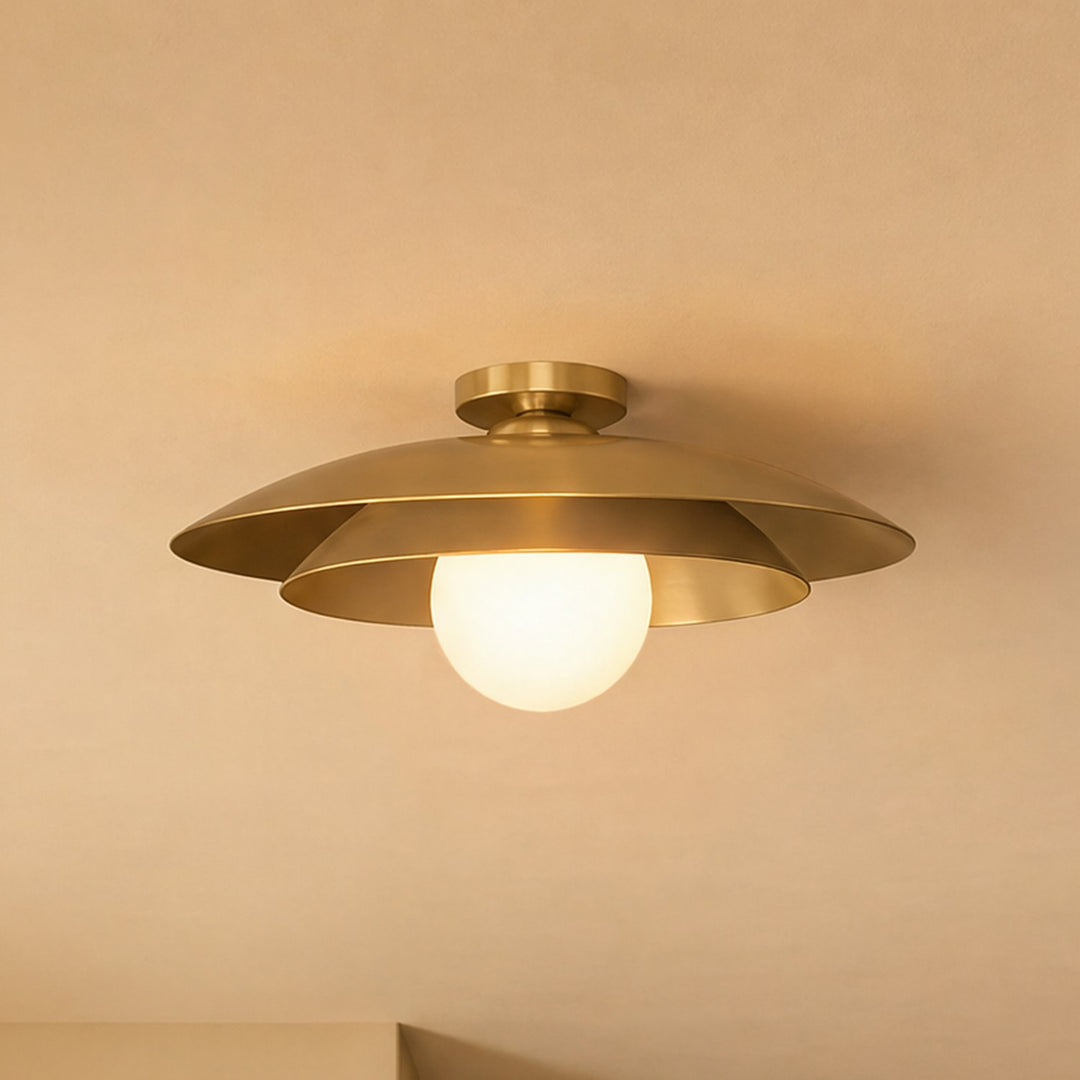 Savoy House - 6-5564-1-322 - One Light Semi-Flush Mount - Sherrer - Warm Brass