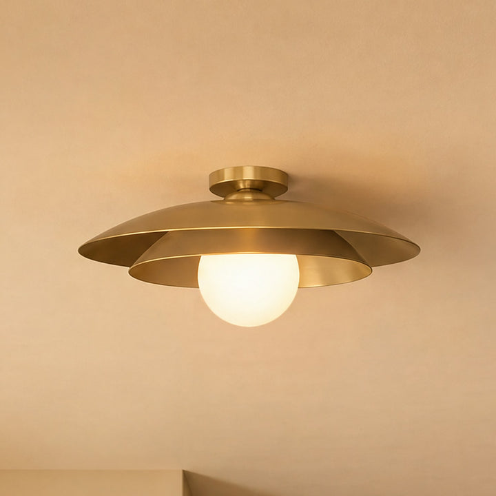 Savoy House - 6-5564-1-322 - One Light Semi-Flush Mount - Sherrer - Warm Brass