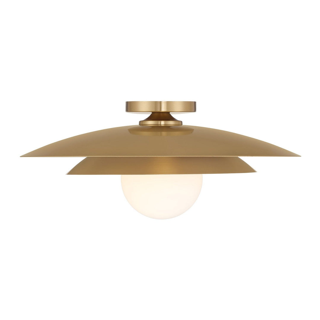 Sherrer One Light Semi-Flush Mount in Warm Brass Savoy House