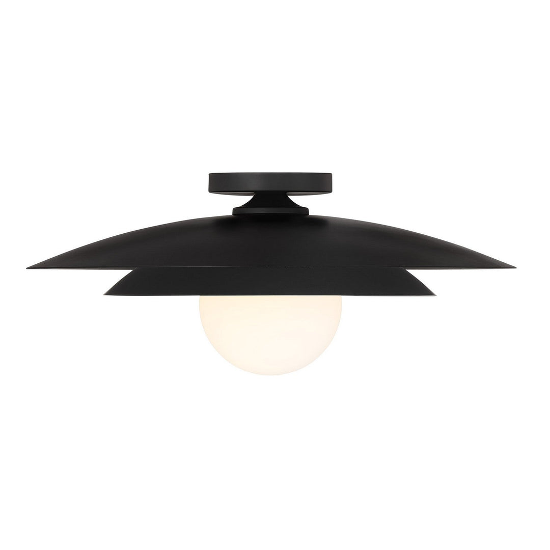 Sherrer One Light Semi-Flush Mount in Matte Black Savoy House