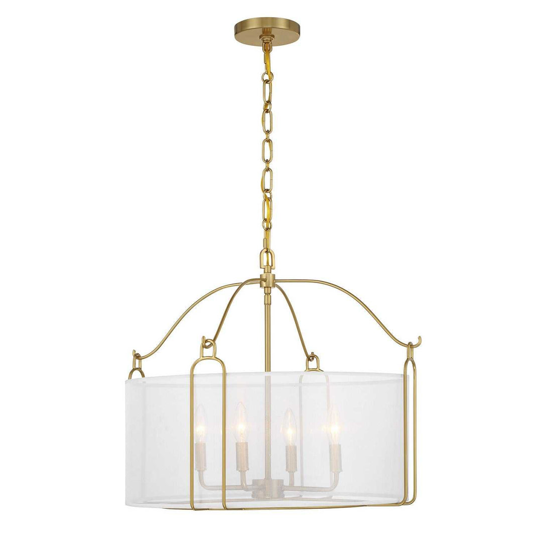 Ashlay Four Light Pendant in Warm Brass Savoy House