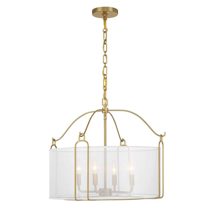 Ashlay Four Light Pendant in Warm Brass Savoy House