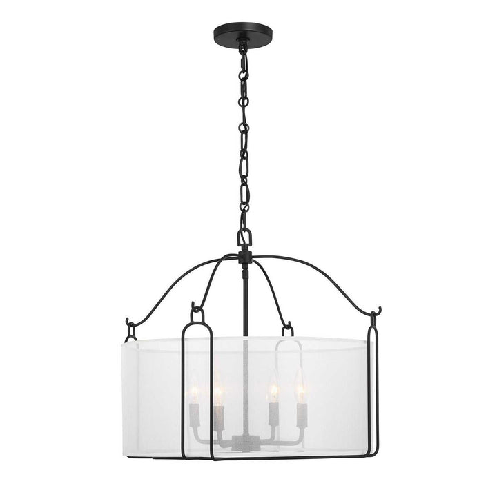 Ashlay Four Light Pendant in Matte Black Savoy House