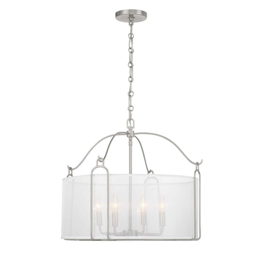 Ashlay Four Light Pendant in Satin Nickel Savoy House