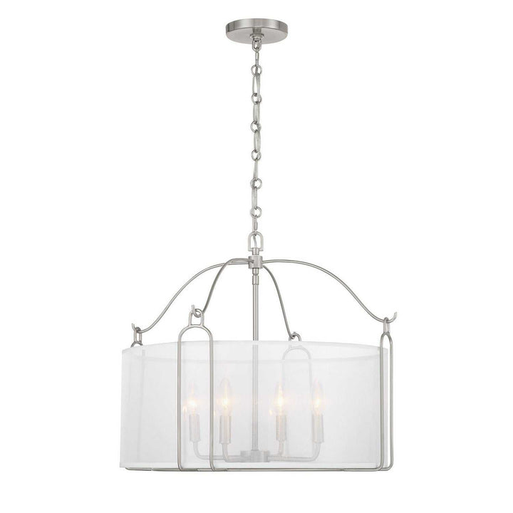 Ashlay Four Light Pendant in Satin Nickel Savoy House