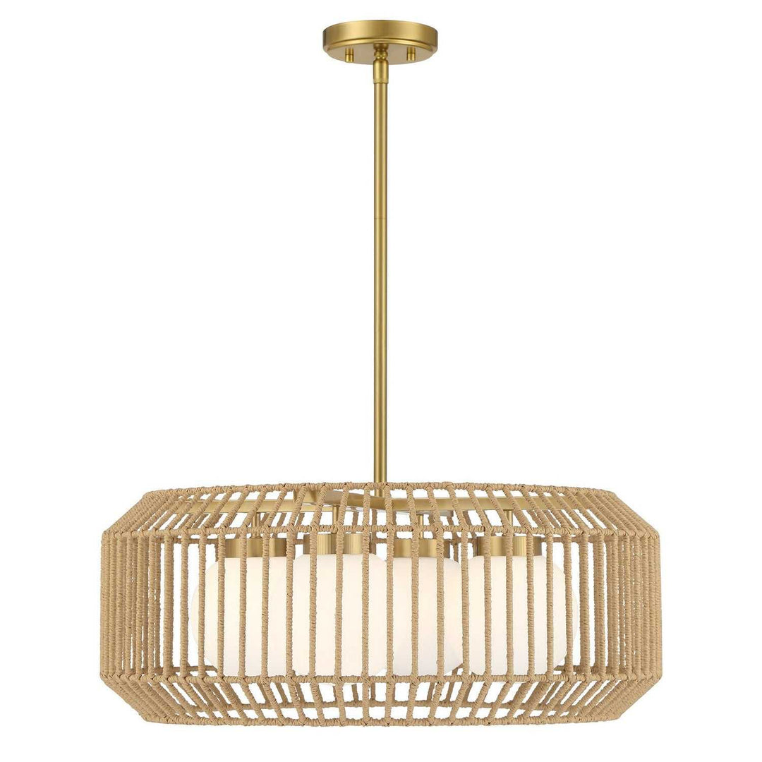 Pastis Four Light Pendant in Warm Brass Savoy House