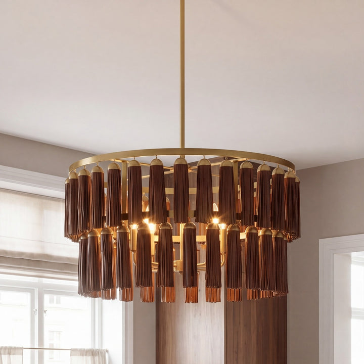 Savoy House - 7-2747-4-322 - Four Light Pendant - Aquitane - Warm Brass