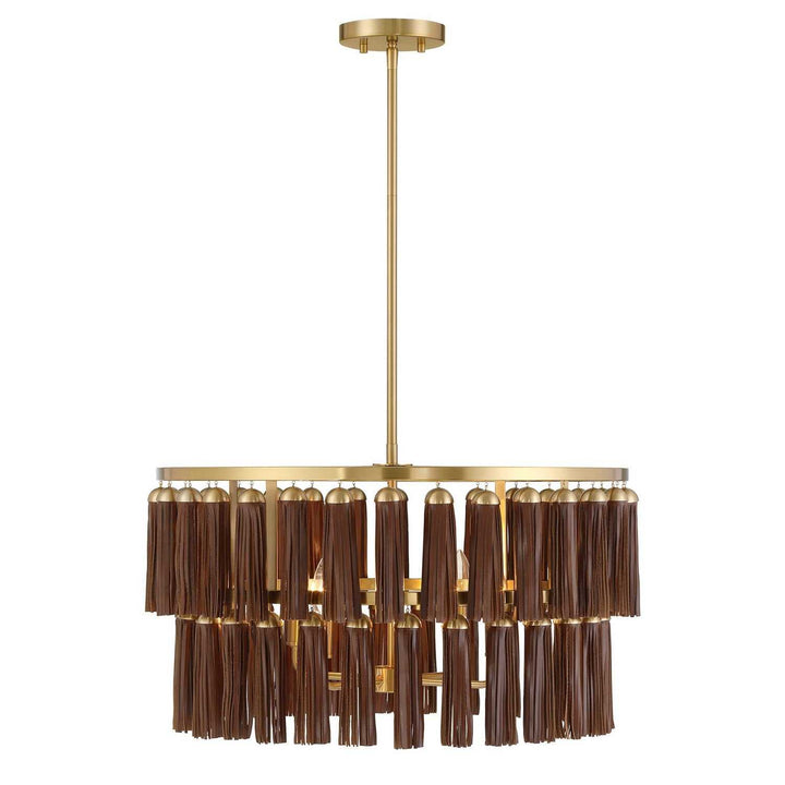 Aquitane Four Light Pendant in Warm Brass Savoy House