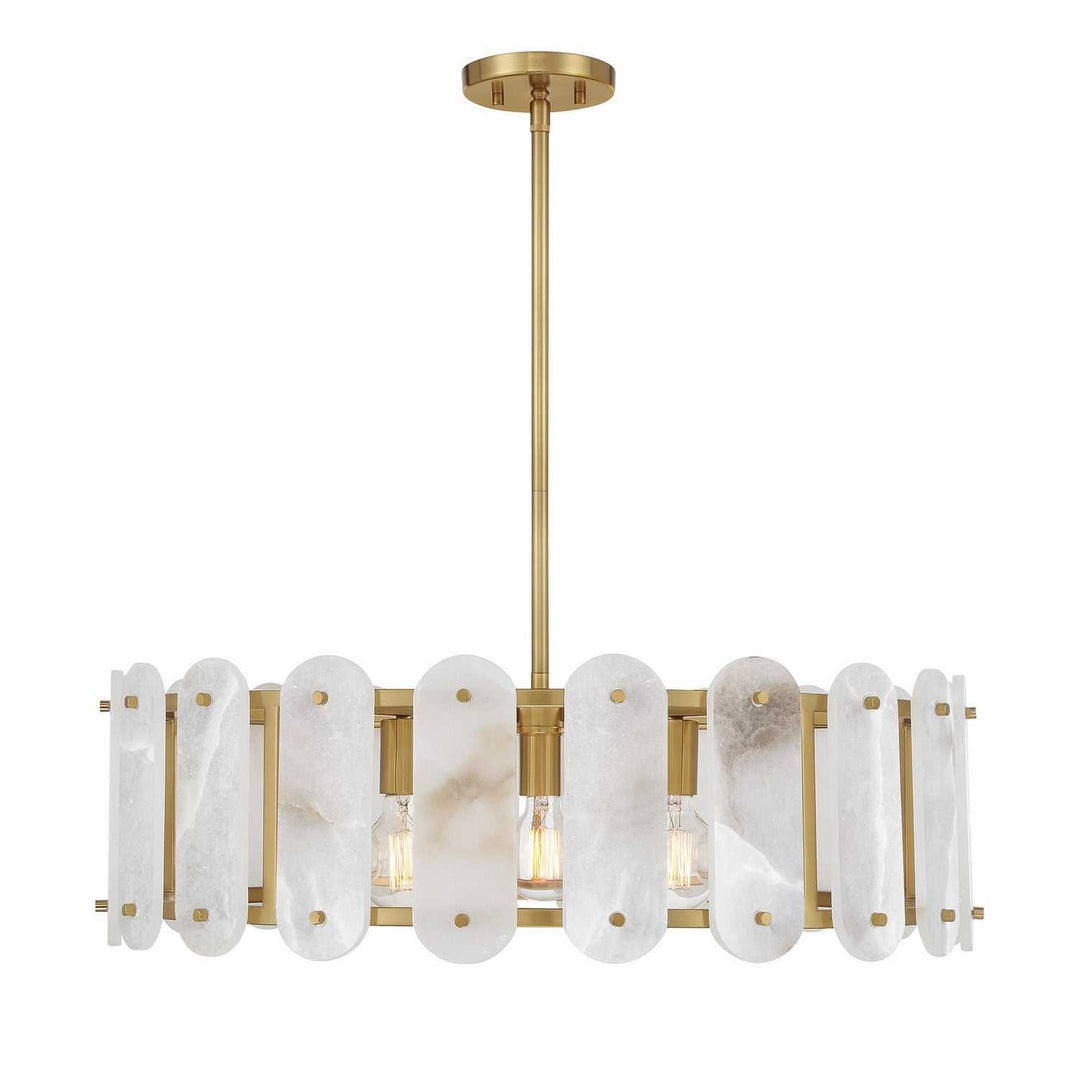 Antolini Five Light Pendant in Warm Brass Savoy House