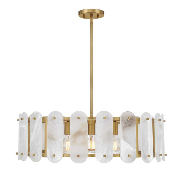 Antolini Five Light Pendant in Warm Brass Savoy House