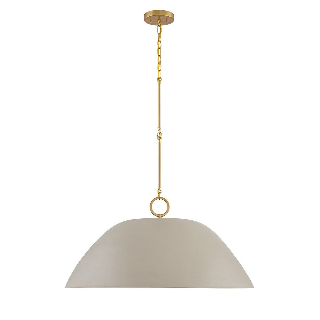 Alta One Light Pendant in Concrete and Brass Savoy House