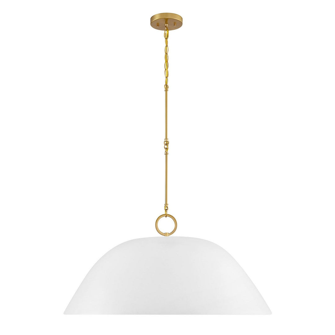 Alta One Light Pendant in White Bisque and Brass Savoy House