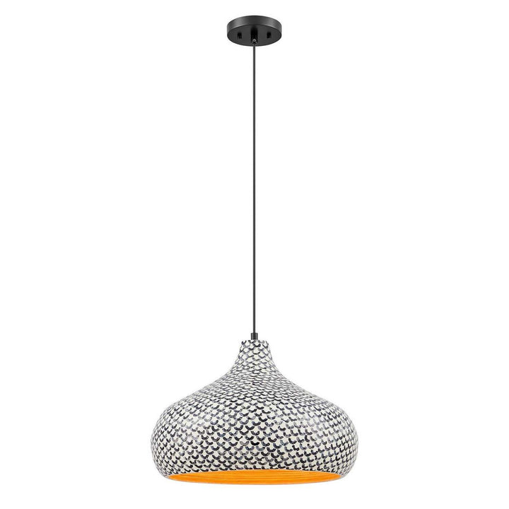 Savoy House - 7-3095-1-201 - One Light Pendant - Jade - Black/White Shell