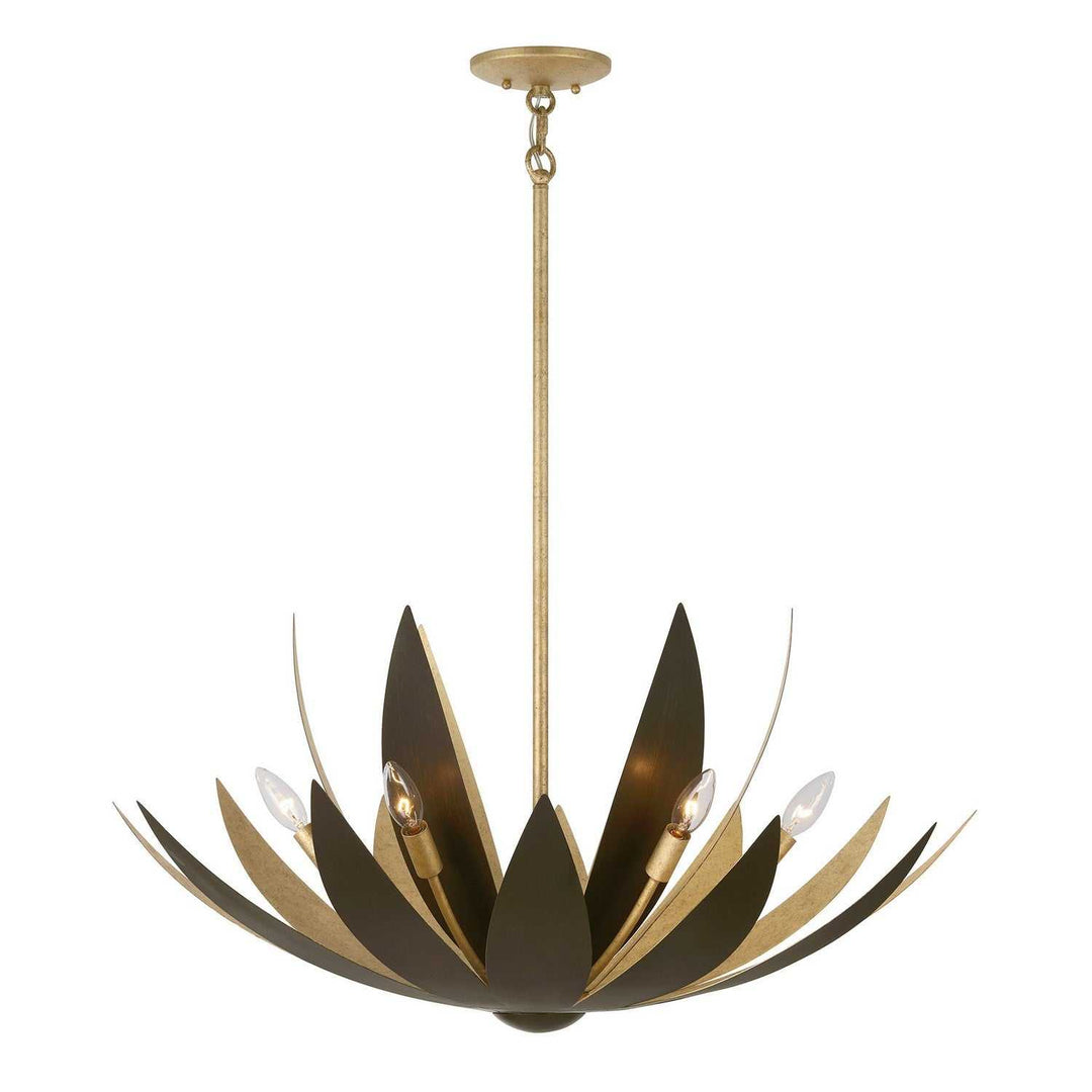 Loto Six Light Pendant in Centura and Burnished Gold Savoy House