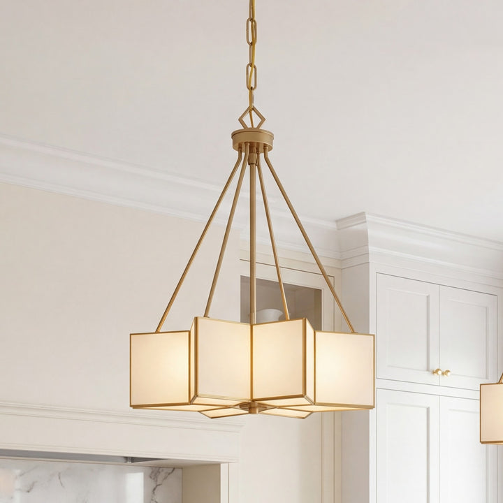 Savoy House - 7-5988-3-322 - Three Light Pendant - Reiling - Warm Brass