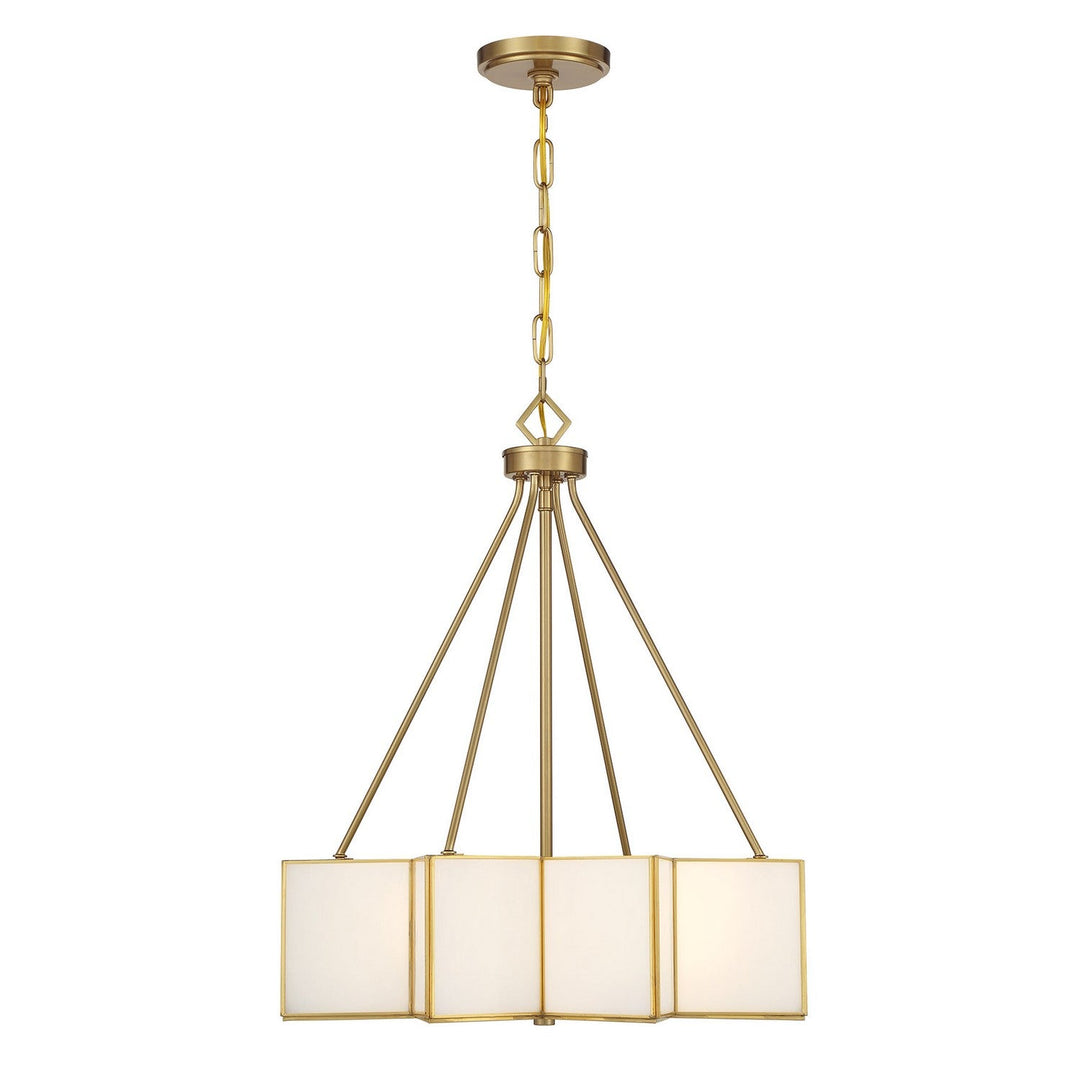 Reiling Three Light Pendant in Warm Brass Savoy House